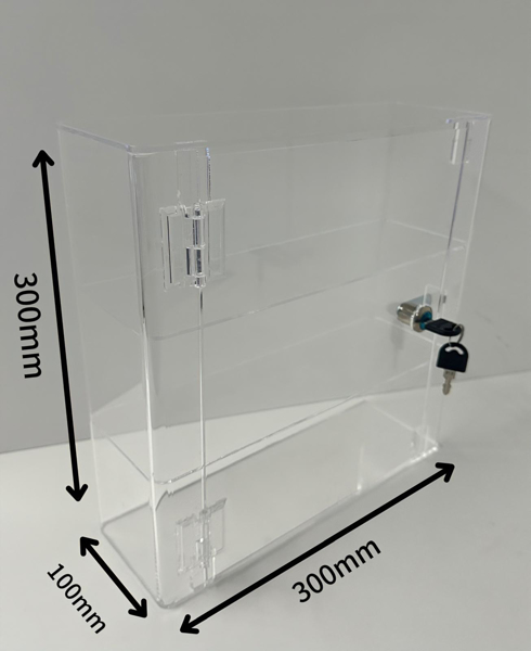 Picture of Budget Lockable Display cabinet 300mm x 300mm x 100mm 2 shelves